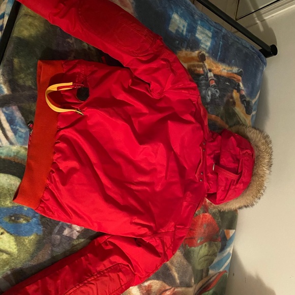 Parajumpers Branded Sides Knitted Red Sweater